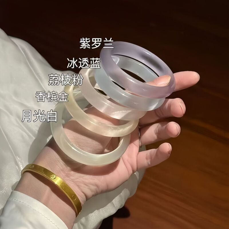 Douyin ライブハイエンドキャッツアイブレスレットホワイトムーンライトアイスブルーシャンパンレンコンパウダーブレスレットガラスブレスレットジュエリー|undefined
