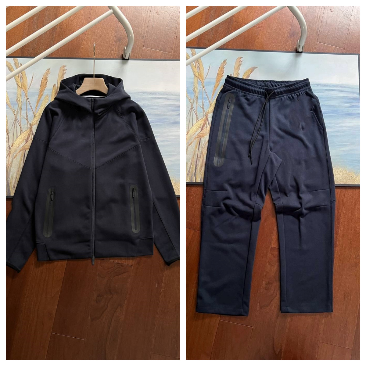 Sports Set otoño e invierno nueva marca compartida calle cremallera chaqueta con capucha pantalones rectos traje deportivo y casual hombre