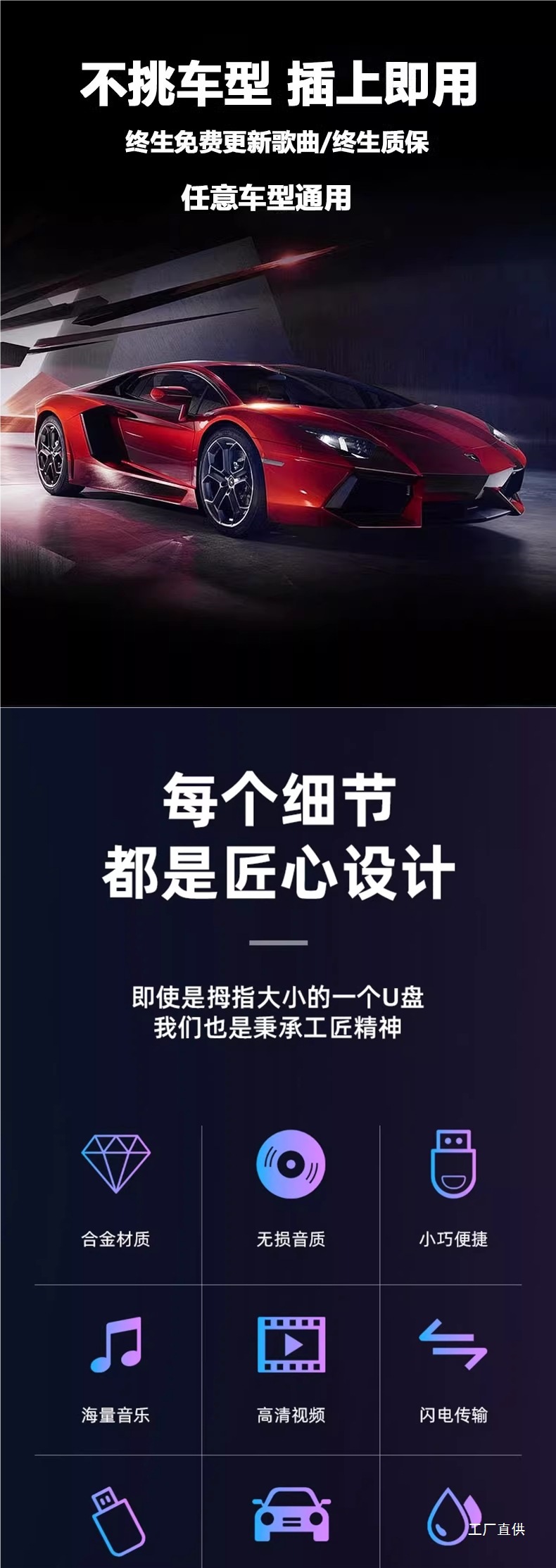 Car USB Flash Drive Songs 2025 New Hot Music List Berlin Sound Lossless High-Quality Sound Car Music USB Flash Drive