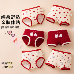 Factory Direct Approval of Girls' New Year Underwear 2025 Explosions Angola Red Underwear 2-12 Years Old Year of the Snake Underwear