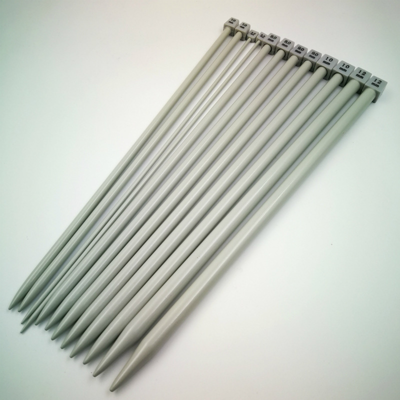 Herramienta de tejido Aguja de suéter de aluminio de un solo cabezal Aguja de barra de aluminio Aguja de bufanda Aguja de suéter de pintura en aerosol de aluminio Aguja de barra de una sola punta