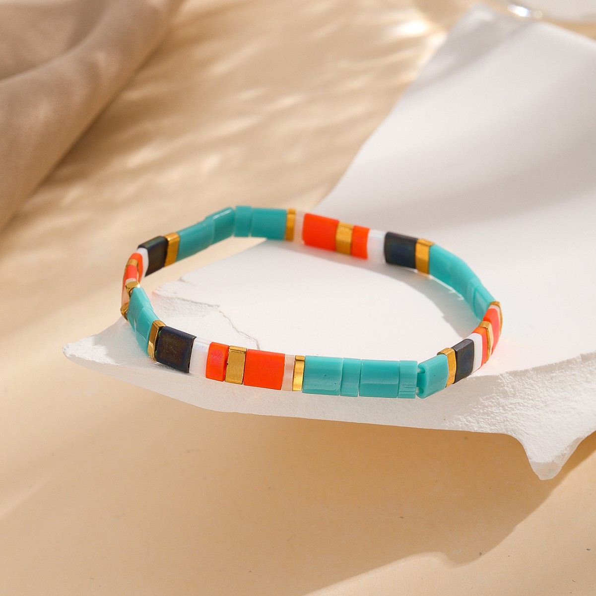 Verano 2022 nuevo japonés TILA cuentas Bohemia Orange verde pulsera para los buenos amigos joyería pulsera