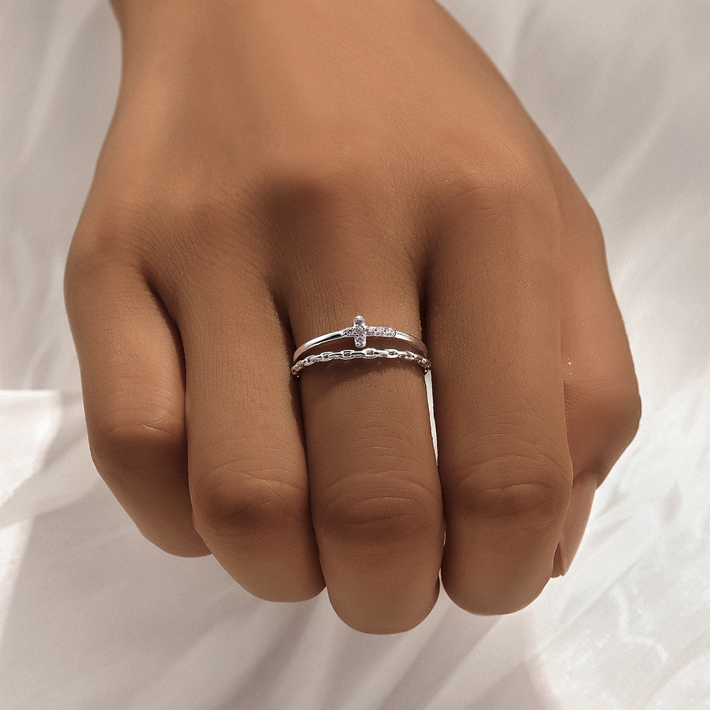 2g Weight Zircon Inlay Material Open Rings Classification Adjustable Ring Size 1 Piece Quantity Daily Occasion 925 Sterling Silver Material Cross, Heart Shape, Butterfly Pattern All Seasons Season Women's Gender Plating, Inlay Design Simple Style, IG Style Style 925 Sterling Silver Zircon Cross Heart Shape Butterfly Open Rings 925 Sterling Silver Rings 35
