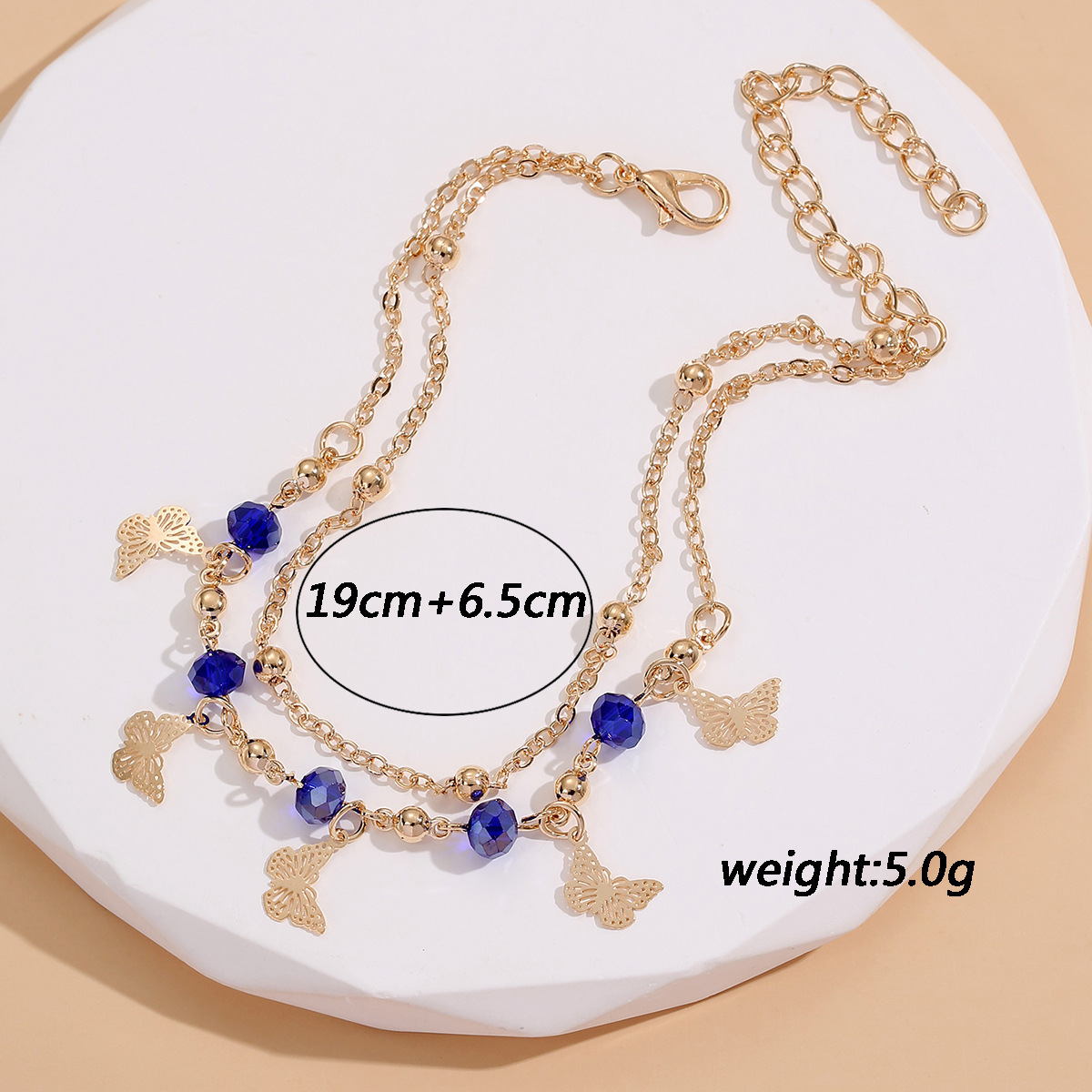 Nuevo cross-border de playa europea y americana pulsera pulsera mujer diamantes huecos flores mariposas hechas a mano pie diseño famoso