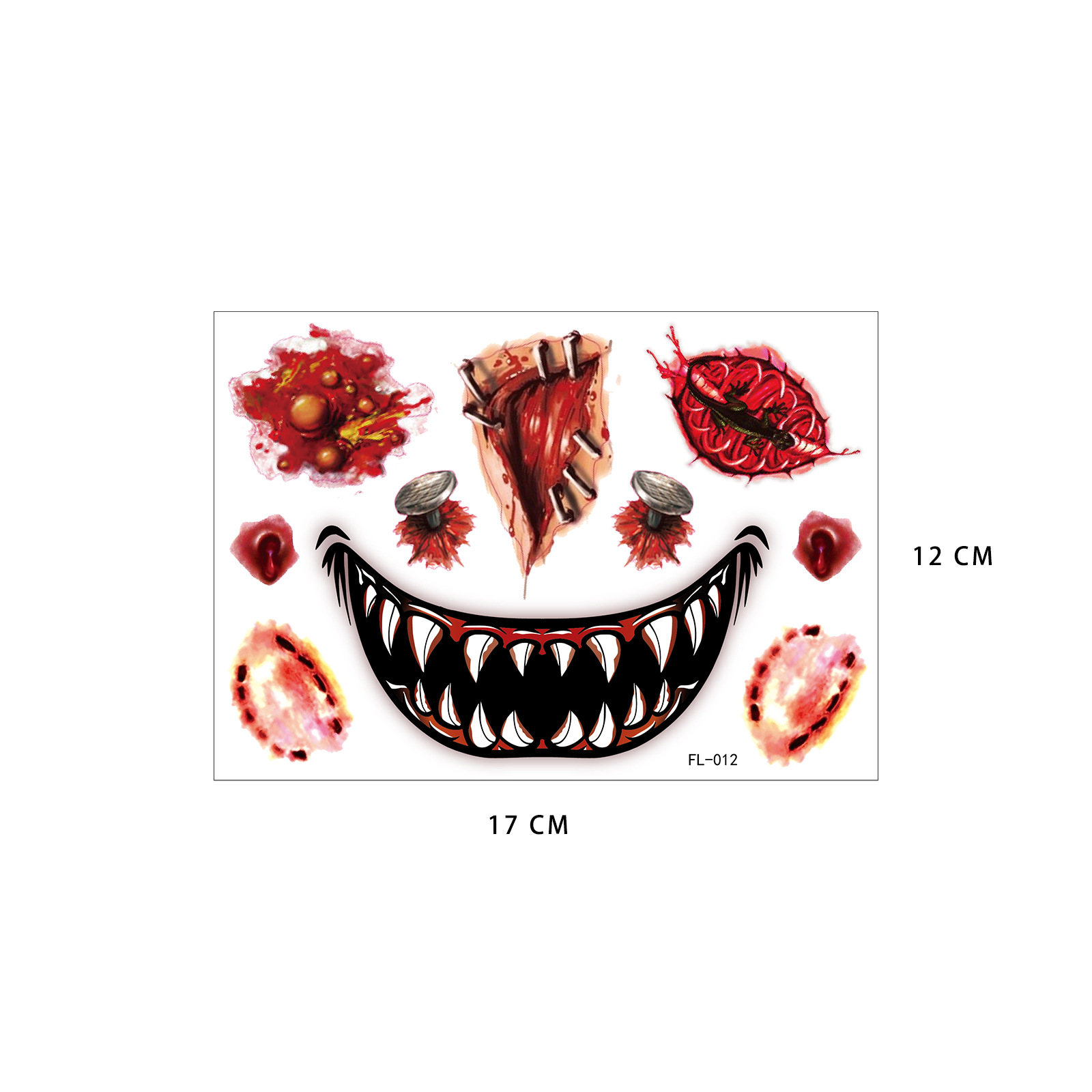Tatuajes Temporales Faciales de Halloween de Papel de Transferencia para Mascaradas