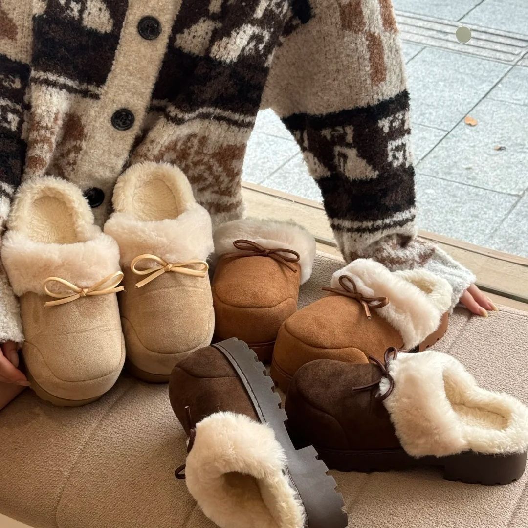 新品秋冬外穿加绒加厚包头棉拖鞋女新款保暖厚底时尚毛毛鞋子