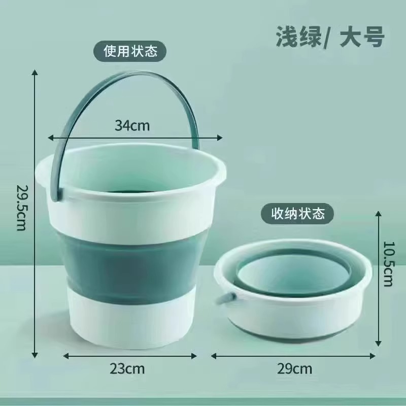 접이식 대형 [그린 17L] 17kg 물을 담을 수 있습니다.
