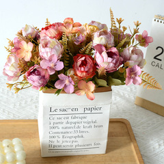 仿真牡丹花玫瑰繡球小把束仿真花婚慶家居裝飾婚紗攝影道具批發