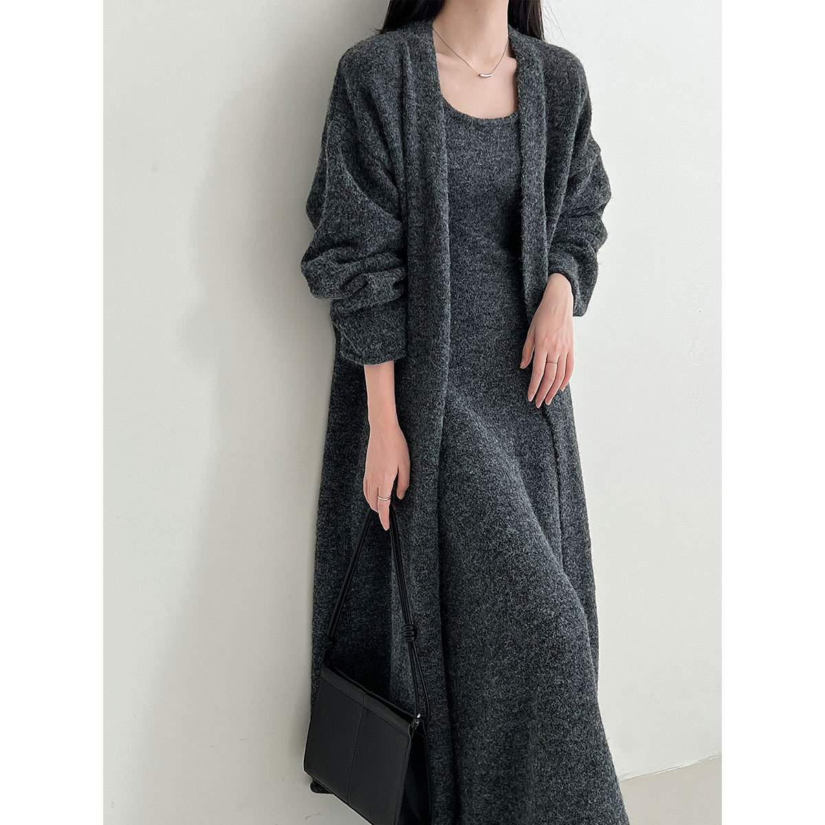 Soft Wool Blend Dress Mid Long Knitted Cardigan Sweater Jacket Long Dress Set | eBay Soft Wool Blend Dress Mid Long Knitted Cardigan Sweater Jacket Long Dress Set | eBay