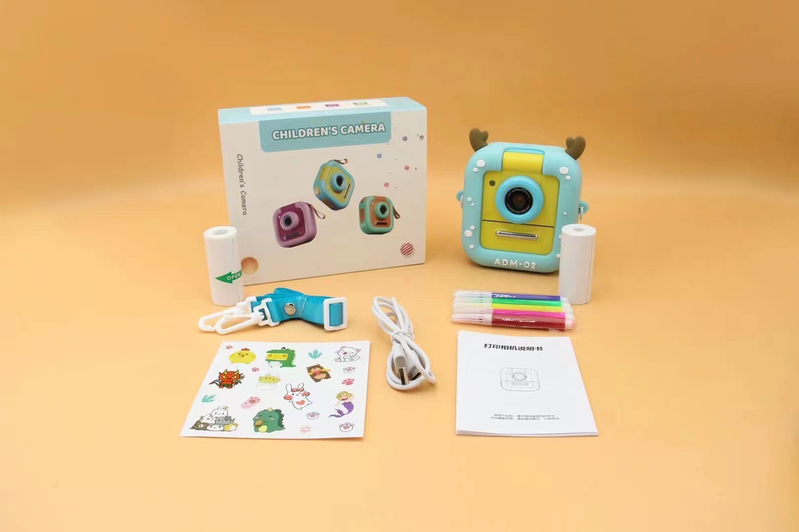 Nuevas cámaras de impresión transfronterizas para niños mini cámara de nivel de entrada pequeña cámara digital inteligente doble delantera y trasera
