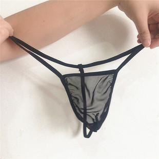 Men's Underwear, Elastic Belt, Transparent Mesh Thong, Sexy T-Pants Briefs, One Piece Drop Shipping Wholesale