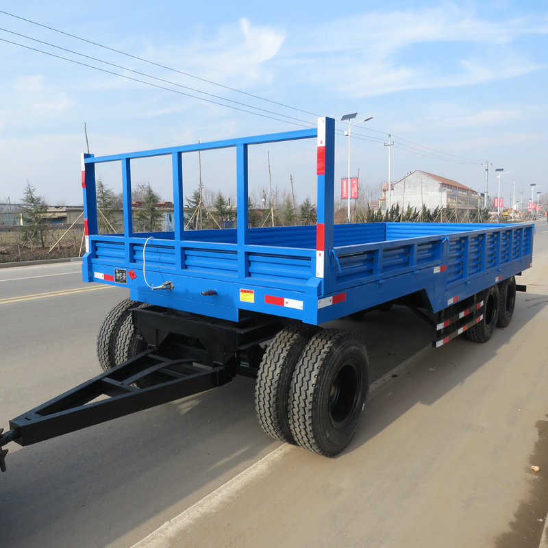 厂家供应5吨挖掘机平板拖车 平板牵引拖车 重型平板四轮拖车