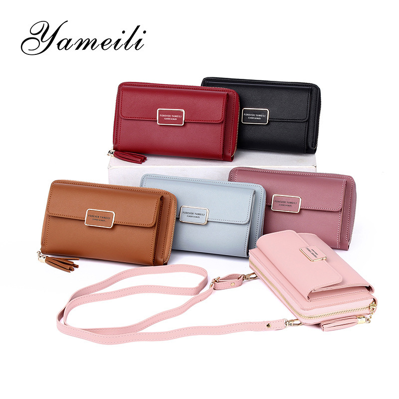 Aliexpress Popular One-Shoulder Cross-Body Women's Bag Tassel Large-Capacity Zipper Mobile Phone Bag Multi-Functional Buckle Clutch Bag Trendy