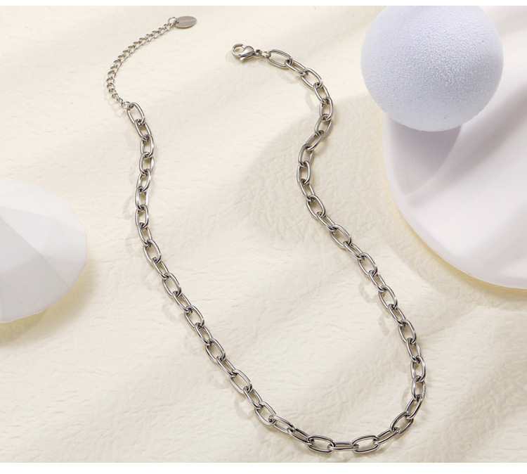Fashion Female O-Shaped Pure Non-Fading Titanium Steel Necklace_colorza_1
