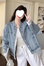 花边蕾丝拼接牛仔外套女春秋2025新款休闲超火韩系穿搭夹克感一件
