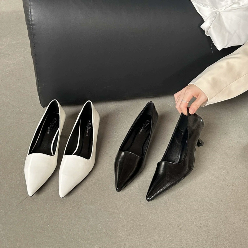 Одна педаль нежное чувство нишевые туфли для кошек и одиночные туфли для женщин 2024 новые неглубокие туфли на мягком каблуке рабочая обувь для женщин