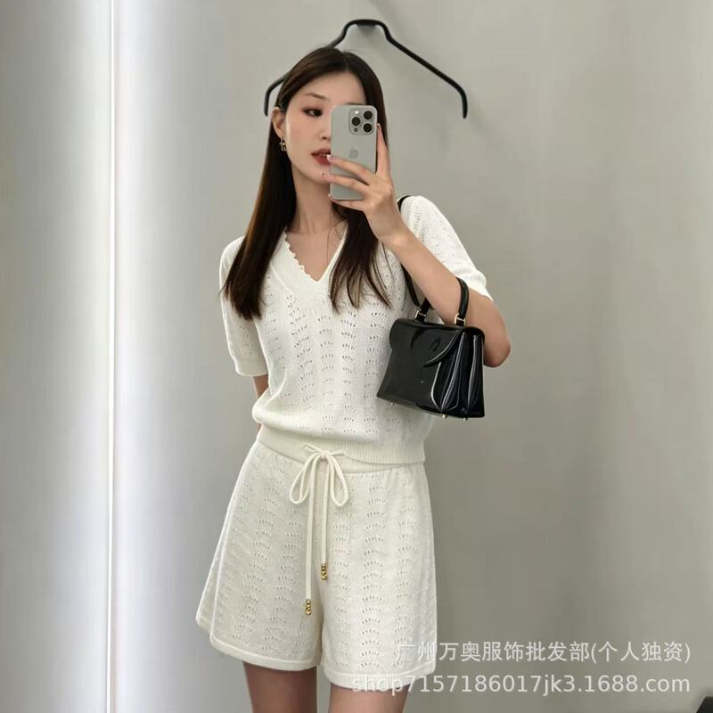 Shenzhen High-Quality Ce New Style Simple Casual Versatile Comfortable Gentle Knit Set Summer Women's Fashion