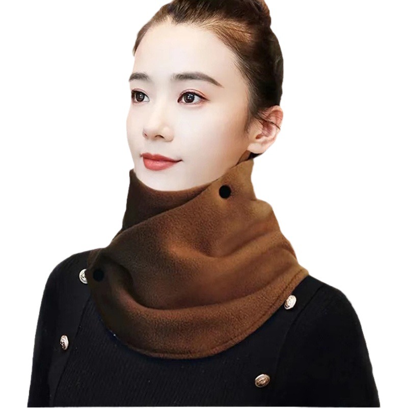 Winter fleece-lined thick warm neck protection polar fleece double buckle scarf riding cold-proof windproof multifunctional all-match scarf