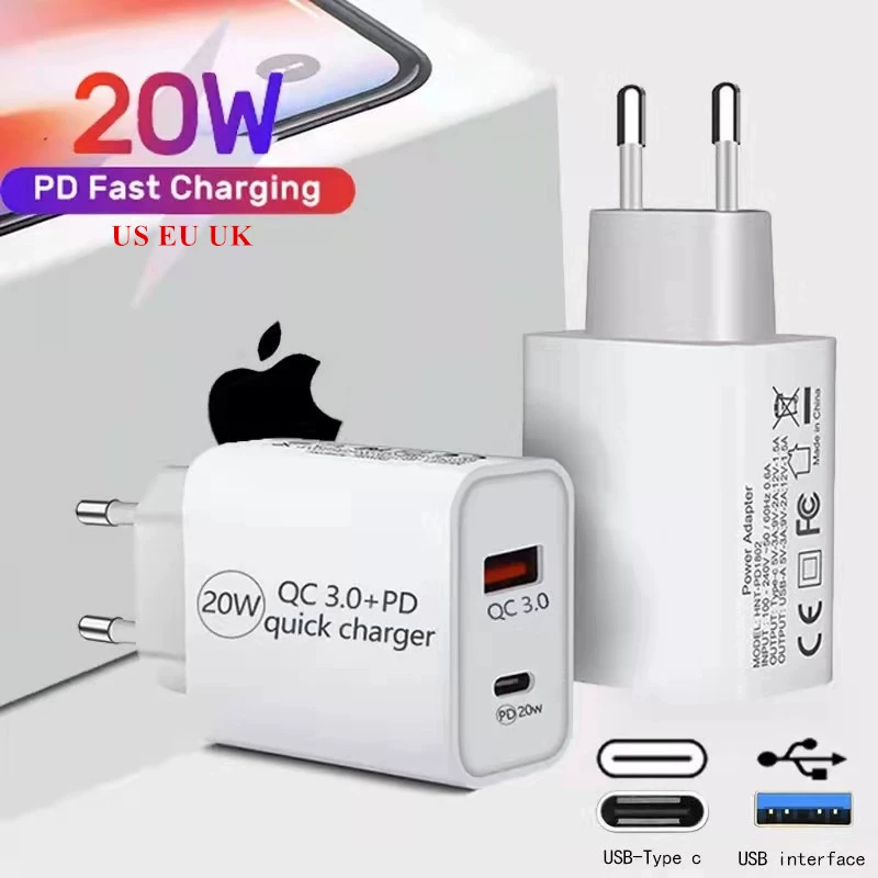 Совместимое с iPhone 13 зарядное устройство для телефона в поездку, 20W