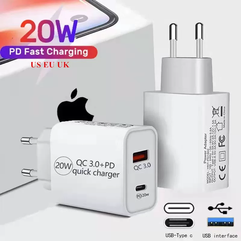 Совместимое с iPhone 13 зарядное устройство для телефона в поездку, 20W