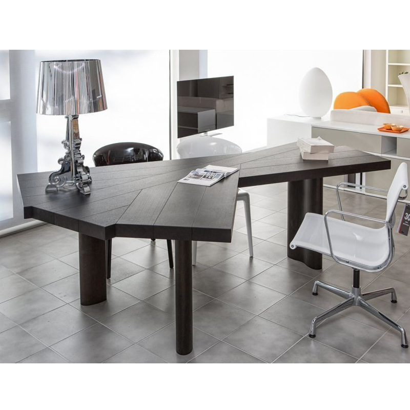 Light Luxury Minimalist Desk Irregular Solid Wood Desk Special-shaped Writing Desk Designer Desk Computer Desk Boss Desk