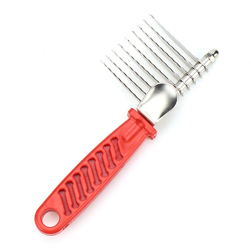 Wholesale Stainless Steel Pet Knotting Comb Long-haired Dog Detangling Knife Comb Teddy Golden Retriever Cleaning Supplies