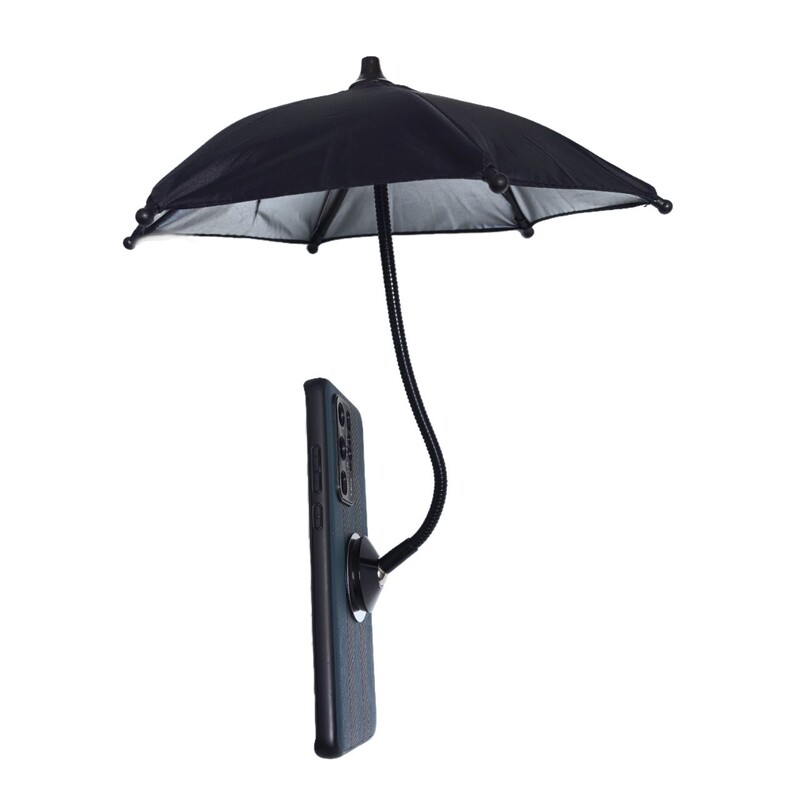 Magnetic Mobile Phone Sunshade Umbrella Sunscreen Mini Umbrella Universal Rotating Metal Soft Handle Soft Pole Special Small Umbrella 24cm