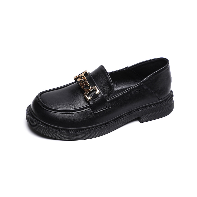 Weiwei Girl 2388-1 Thick-soled Loafers Women's Spring and Autumn Retro Small Leather Shoes British Style Soft-soled Thick-heeled Single-layer Shoes