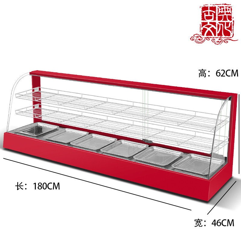 Gabinete de aislamiento térmico comercial calefacción incubador de temperatura castaña torta pan de vidrio cocinero de alimentos pequeño mostrador de mesa