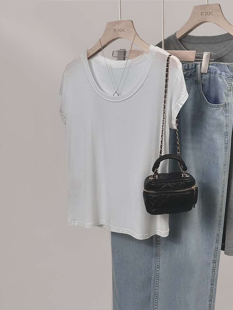 화이트-솔리드 컬러 [스팟 생머리]