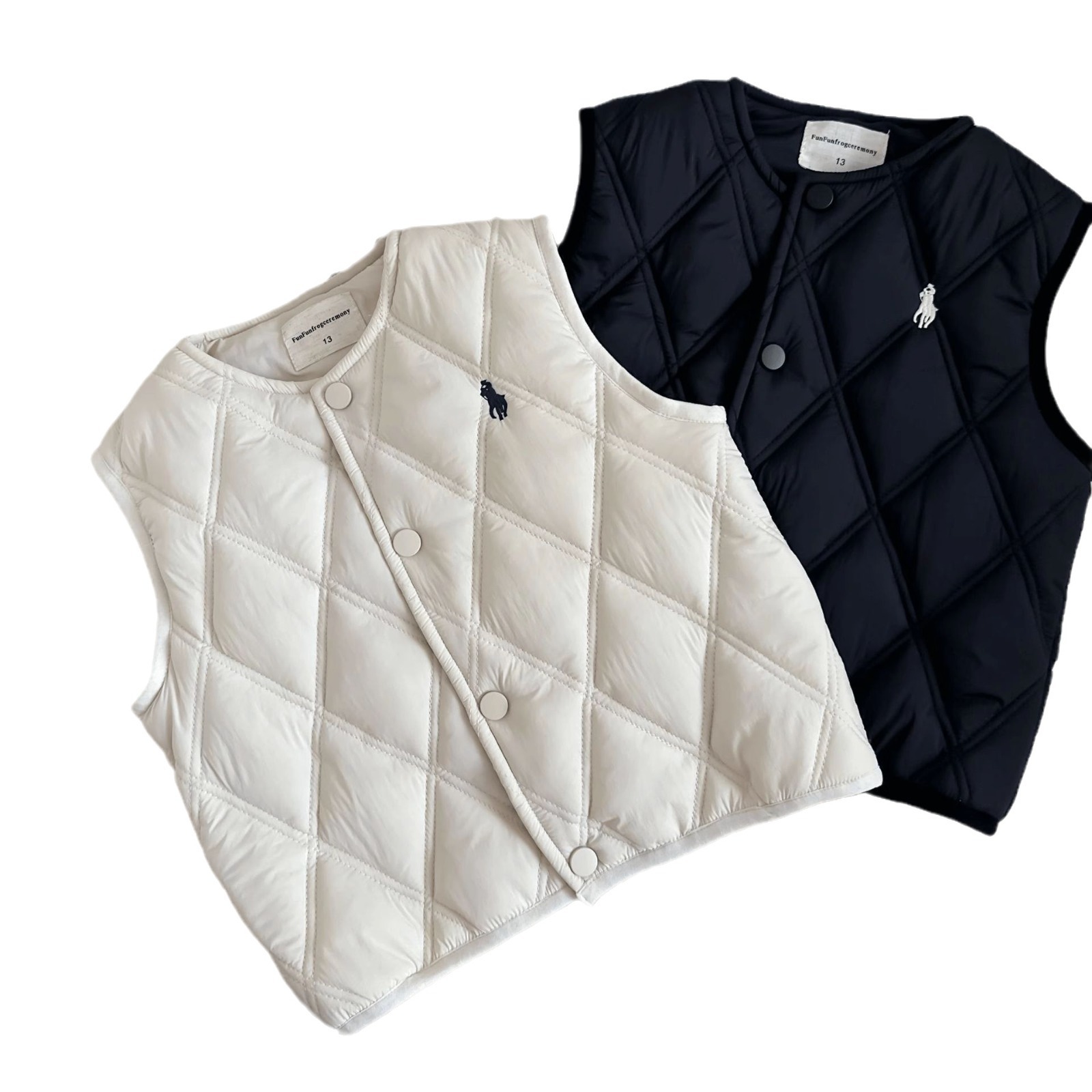 Kids Star Redondo chaleco de invierno de otoño de cordero para niños, niños y niñas, bebés agitando el chaleco de terciopelo caliente de marca de marea
