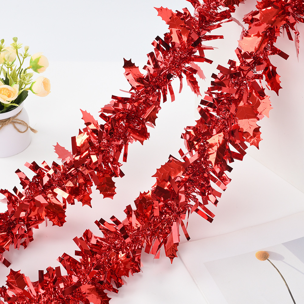 Navidad transfronteriza decoración festiva de fiestas de color tira de lana 9cm2m espuma colgante de hoja de red