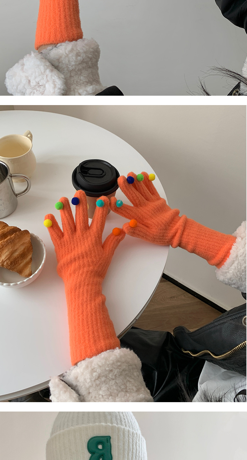 Plüschhandschuhe Mit Ball Damen Winter Warme Touchscreen Handschuhe_voghion.com