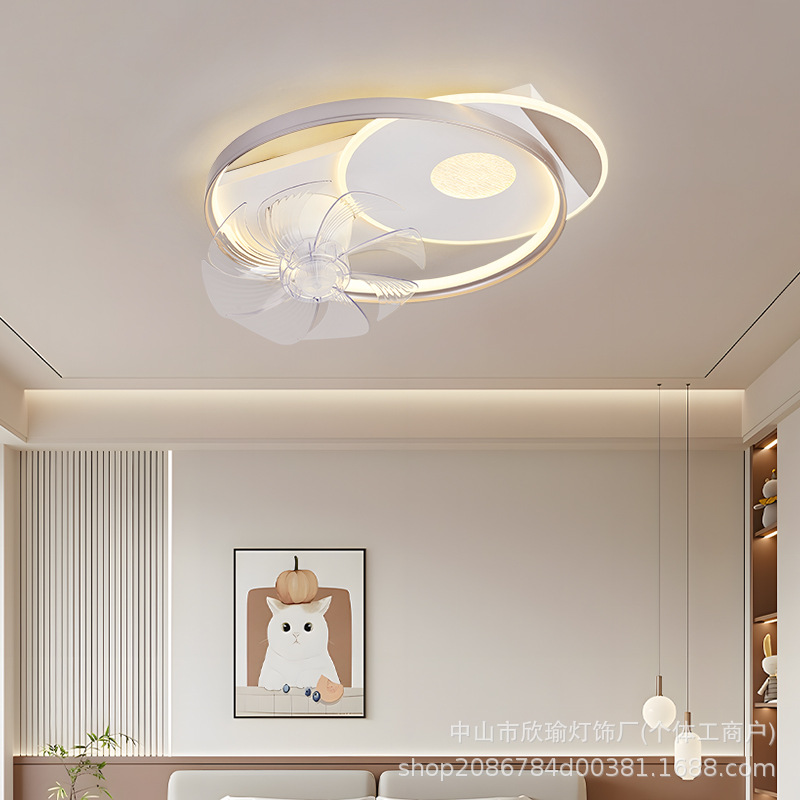 lámpara de techo silenciosa lámpara de ventilador de espectro completo lámpara de dormitorio de protección de ojos moderna minimalista creativa lámpara de habitación de personalidad 2024
