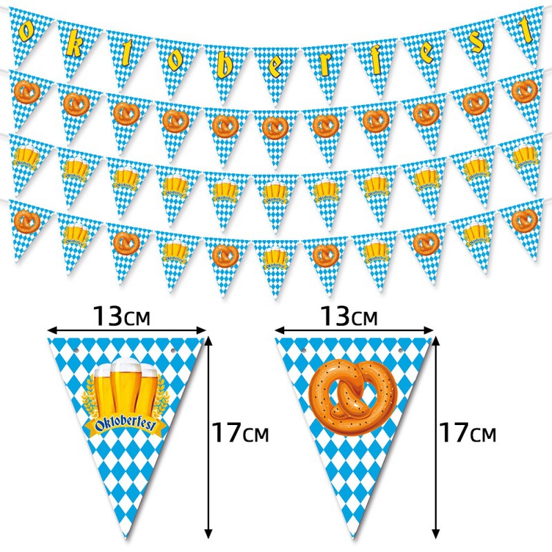 Oktoberfest de octubre decoración de fiesta banderín bandera de tracción decoración de vacaciones diseño al aire libre bandera de tracción
