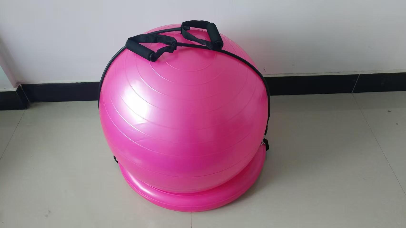 베이스 + 65cm 볼 + 손잡이 공기 펌프 핑크 세트