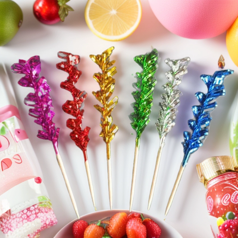 Декоративные вставки для торта, бургеров, сэндвичей, коктейлей, десертных столов, в виде винтовых фейерверков и фруктовых украшений