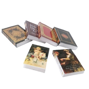 dollhouse dollhouse mini model scene OB11 decoration 6 books a set of retro books can not be turned pages ~