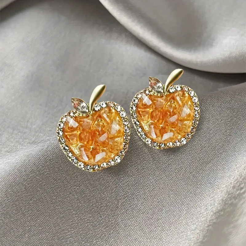 Alloy Material 1 Pair Vacation Simple Style Apple Alloy Ear Studs