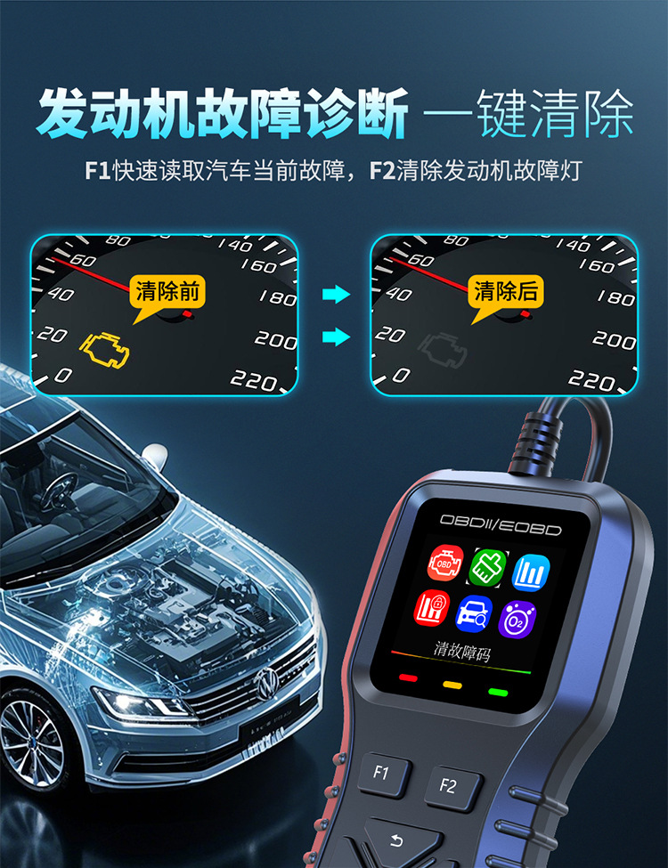 New Car Obd2 Fault Diagnosis Car Tester Universal Fault Code Clearing Diagnostic Tester K1