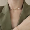 P408-Rose gold pattern necklace 34+5cm