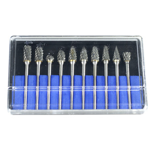 Cross-Border 10Pcs Alloy Grinding Head Wood Carving Grinding File Root Carving Carving Knife Φ3-6Mm Rotary File Double Grain Grinding Head