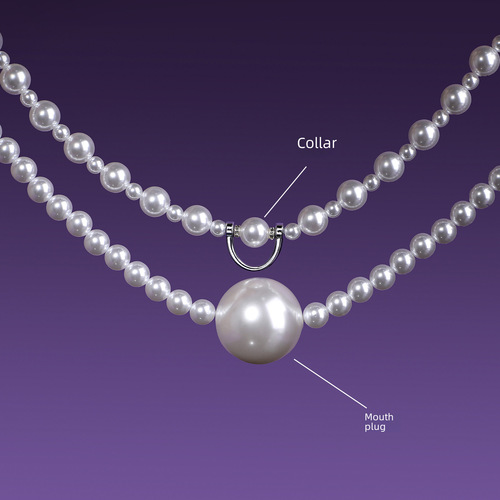 SM erotic products pearl necklace couples bondage training tool bell collar leash chain adult toys drop shipping