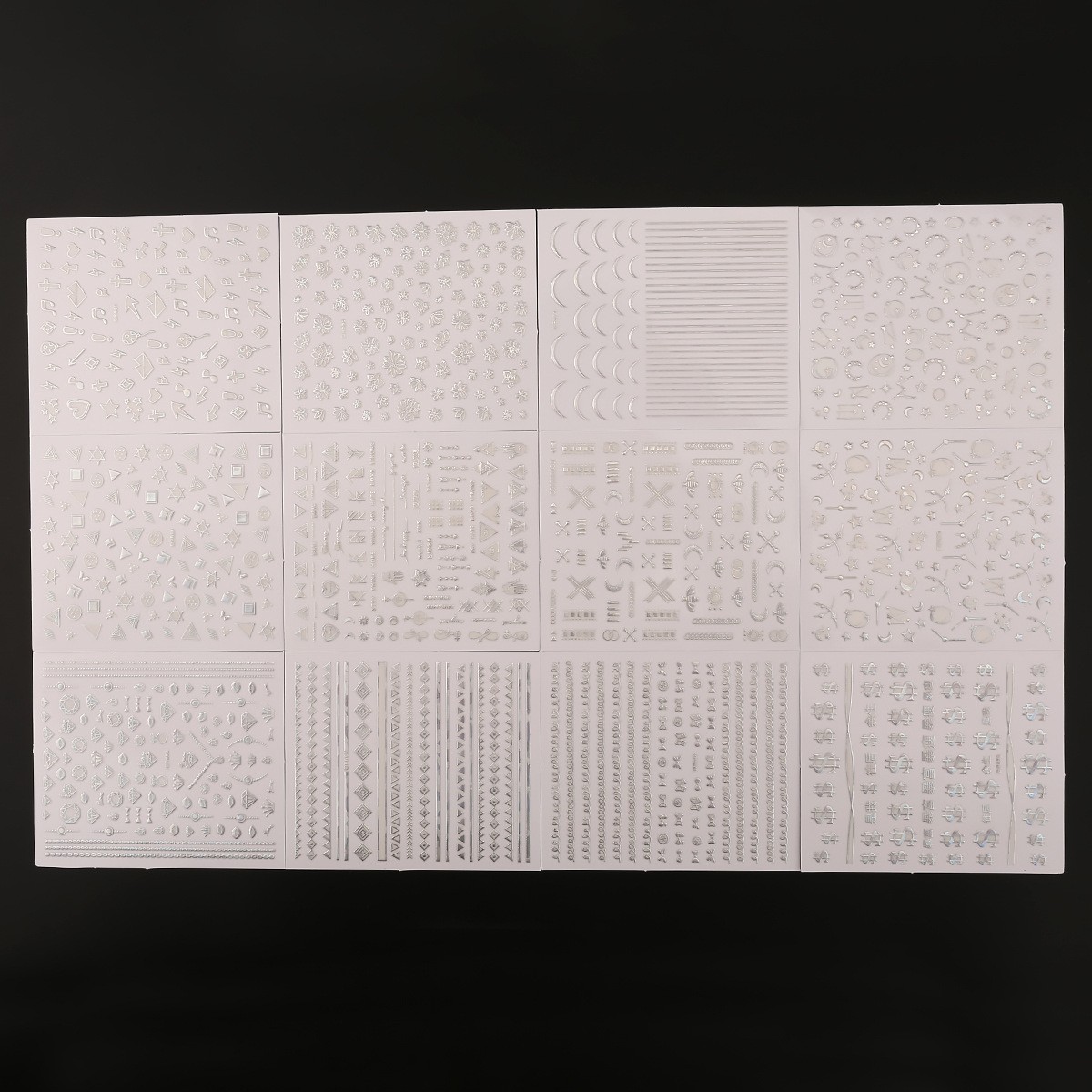 G33 실버 네일아트 스티커 1세트(12매)