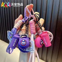 迷你健身壶铃杠铃片钥匙扣包挂件彩色汽车钥匙链挂饰运动小礼品