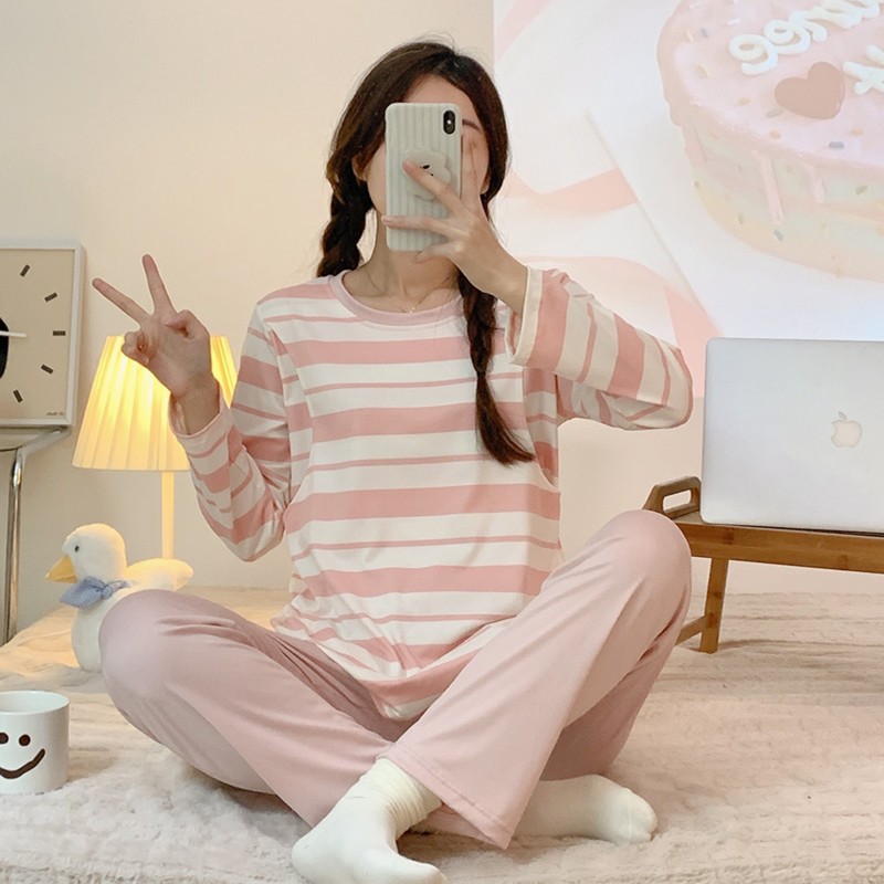 2025 primavera y otoño mujeres y mujeres mangas largas rayas ropa de bebé pijamas postparto ropa de lactancia embarazada ropa de casa de lactancia image 14
