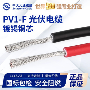 Zhongda Yuantong National Standard Pv1-F2.5/4/6/10 Square Tinned Copper Solar Photovoltaic Dc Special Cable