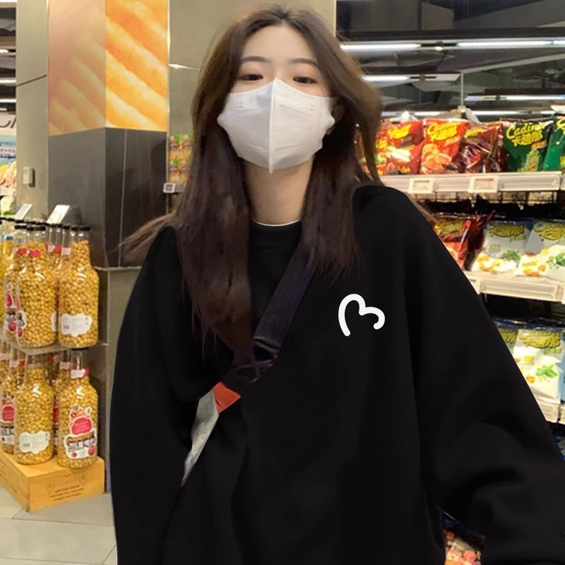 胖mm240斤时尚圆领卫衣女2025秋冬装新款宽松百搭韩版慵懒风ins潮|undefined
