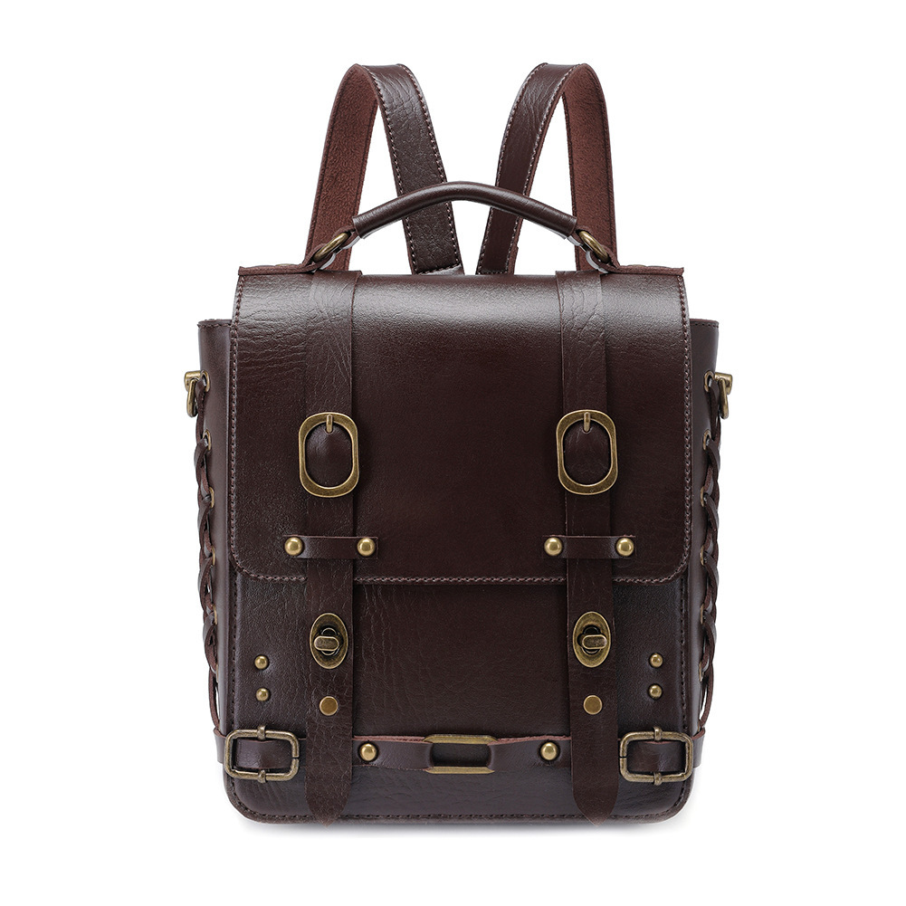 Nuevos productos europeos y americanos punk bolsos de mujer retro marrón al aire libre móvil cambio mini bolsos deportivos ociosos mini bolsos