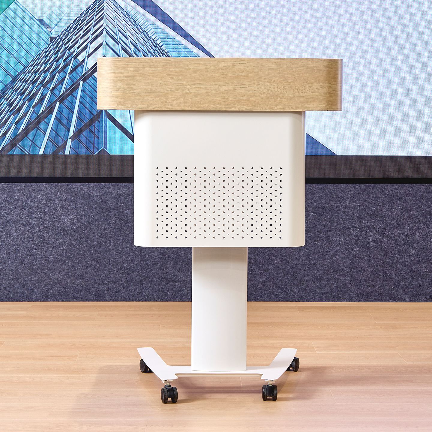 Mobile lectern conference podium podium training classroom podium desk height adjustable desk welcome desk reception desk